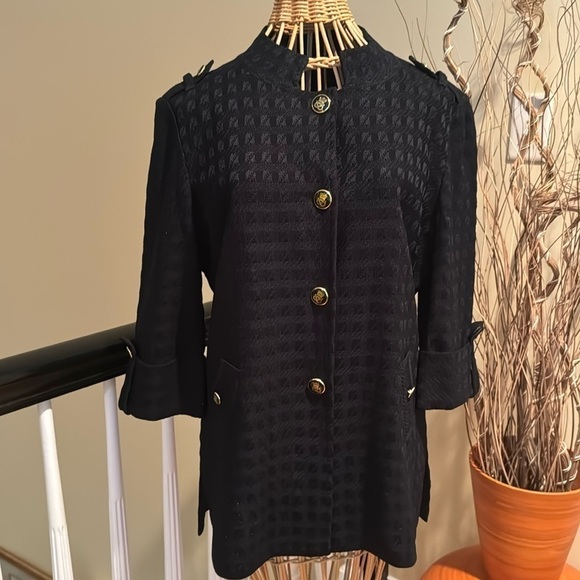 Ming Wang black acrylic jacket